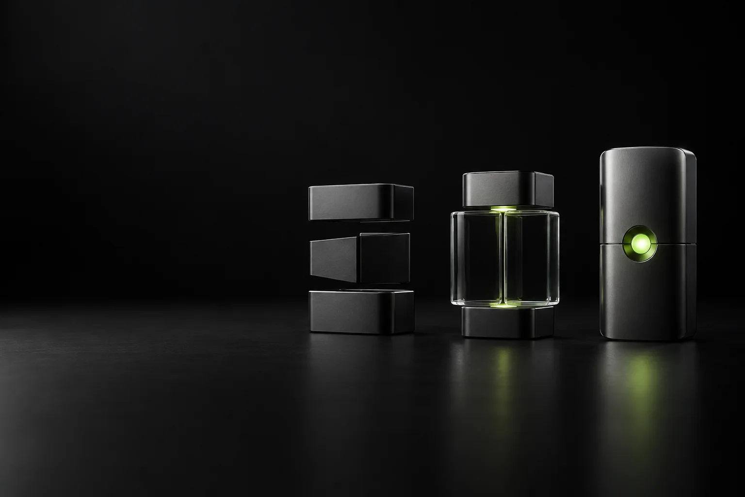 Grafitowe moduły pokazujące kolejne etapy przygotowania narzędzia